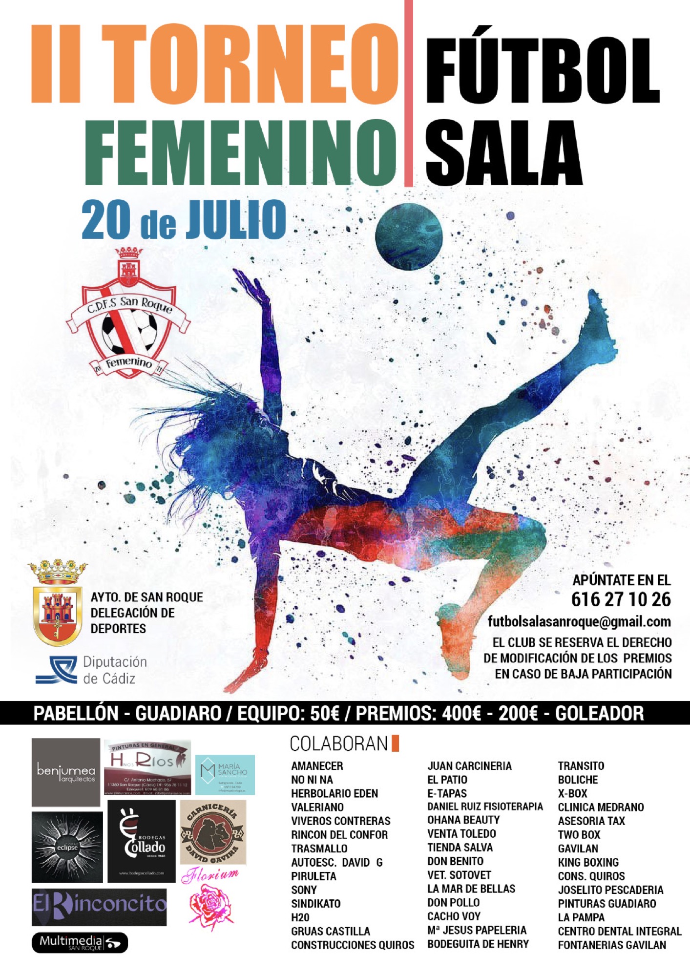 Trece equipos han confirmado su participación en el II Torneo de Fútbol Sala Femenino - San Roque